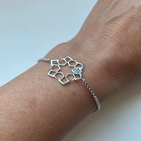 Sterling Silver with Diamonds Slider Bracelet by Cerimani - Picture 12 of 15